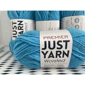 LOT of 4 Premier Just Yarn Worsted 4 Ply Turqouise